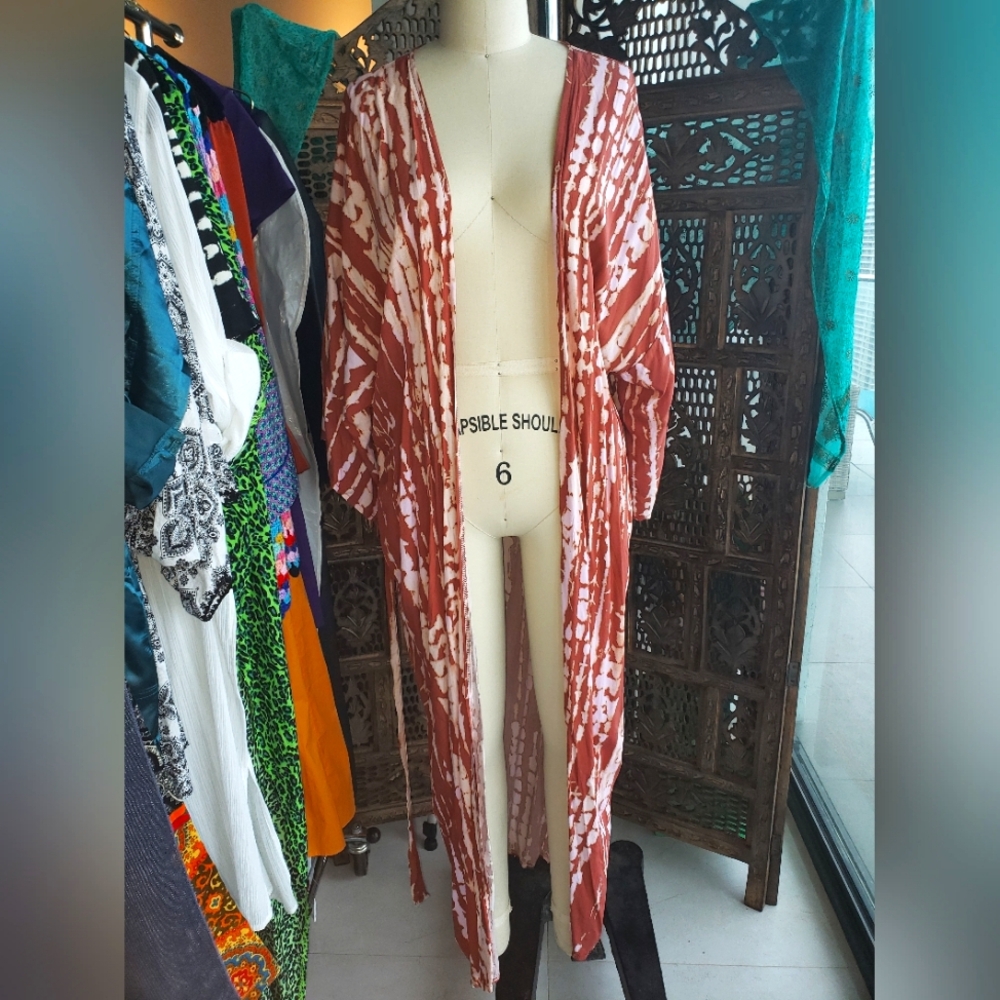 NWOT - Live & Muse Lightweight House Lounge Robe Swim Beach Cover Up w/ Belt